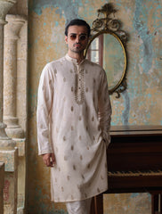 CREAM EMBROIDERED KURTA
