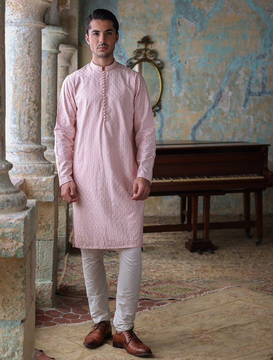 PINK EMBROIDERED KURTA