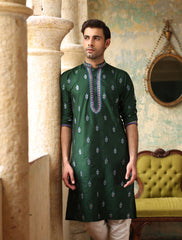 GREEN EMBROIDERED KURTA