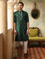 GREEN EMBROIDERED KURTA