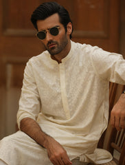 CREAM EMBROIDERED KURTA