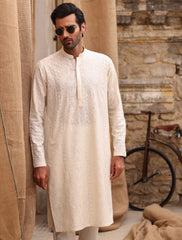 CREAM EMBROIDERED KURTA