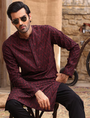 MAROON EMBROIDERED KURTA