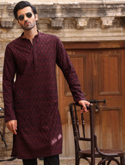 MAROON EMBROIDERED KURTA