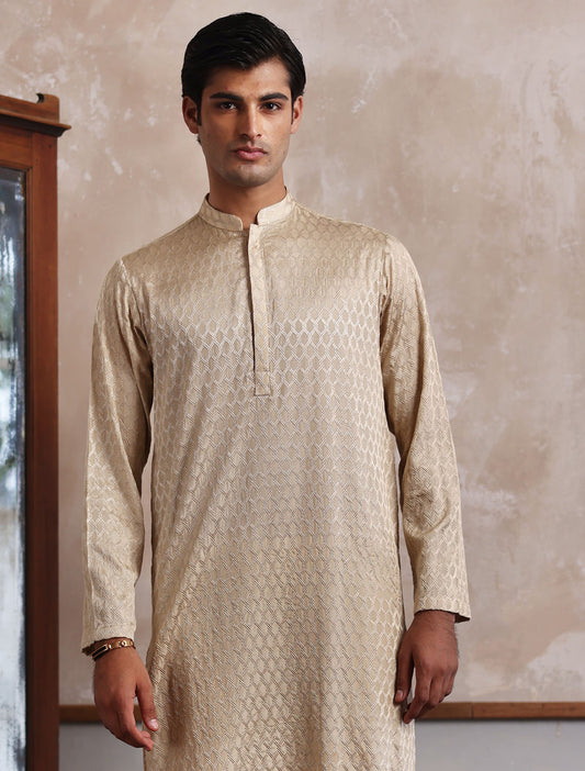 DULL GOLD EMBROIDERED KURTA