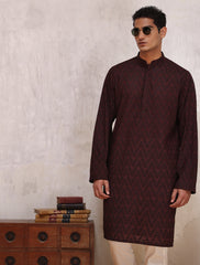 MAROON EMBROIDERED KURTA