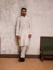 OFF-WHITE EMBROIDERED KURTA