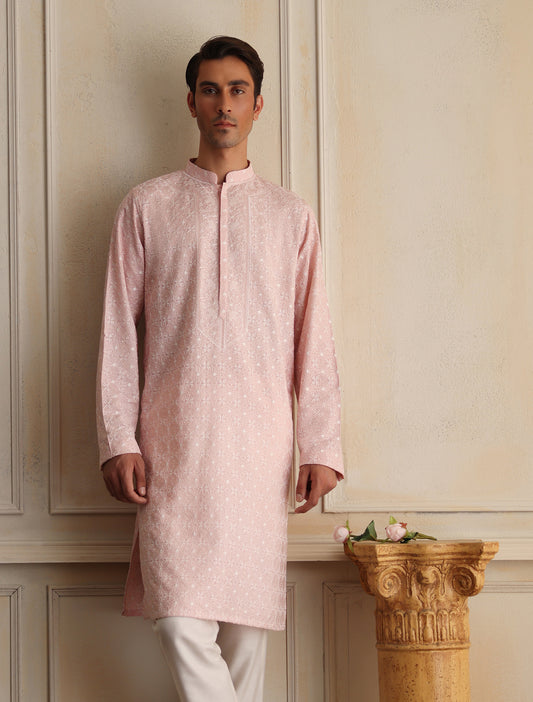 PINK EMBROIDERED KURTA