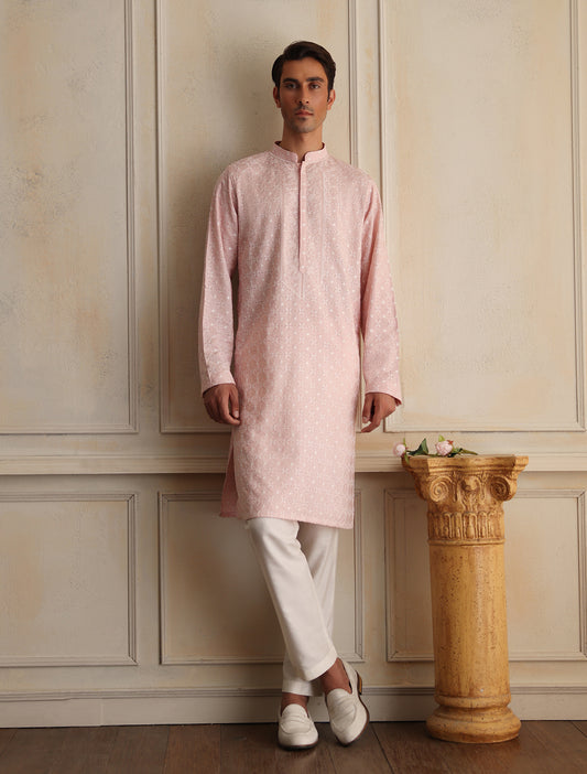 PINK EMBROIDERED KURTA