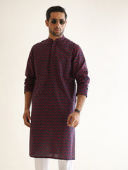 NAVY EMBROIDERD KURTA