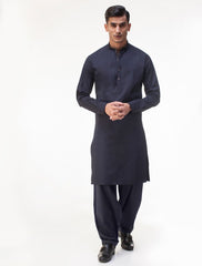 BLUE MANDARIN COLLAR KAMEEZ SHALWAR