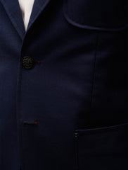 BLUE JACKET WITH  TWO BUTTONS POINTED LAPEL PATCH POCKET