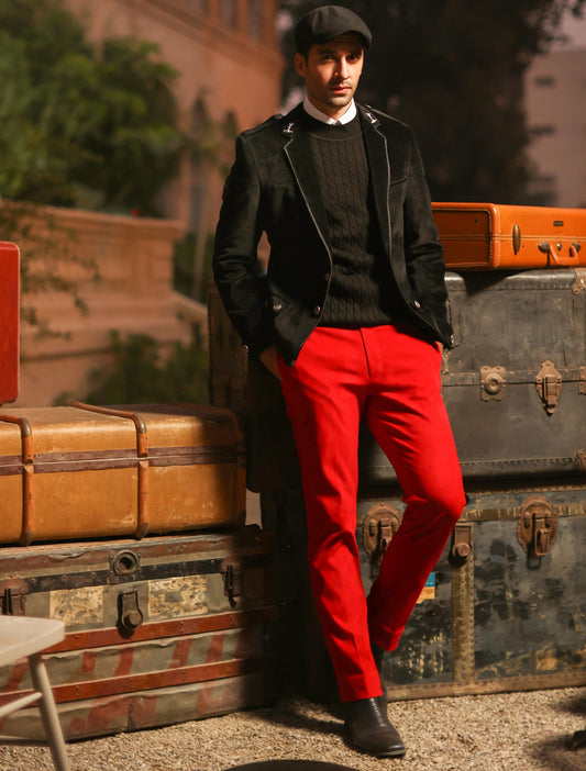 BLACK VELVET MILITARY BLAZER