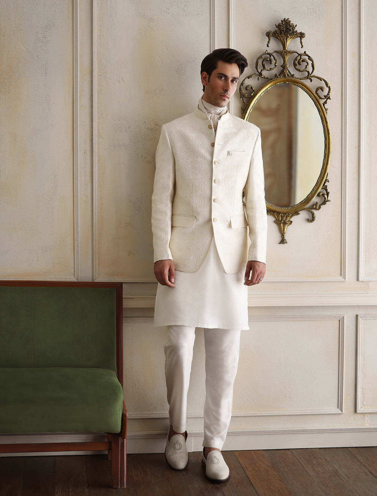 OFF-WHITE EMBROIDERED PRINCE COAT – Ismail Farid OFF-WHITE EMBROIDERED PRINCE COAT – Ismail Farid