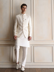OFF-WHITE EMBROIDERED PRINCE COAT