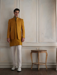 MUSTARD EMBROIDERED PRINCE COAT