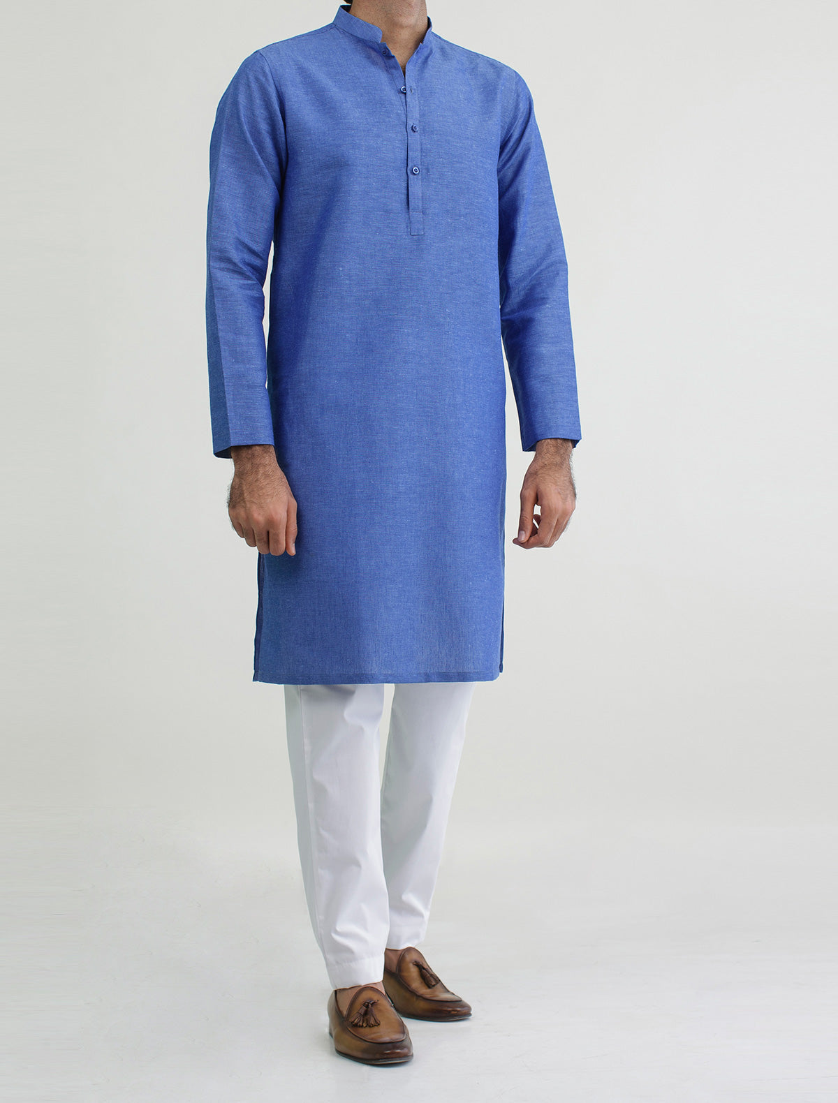 BLUE LINEN KURTA