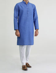 BLUE LINEN KURTA