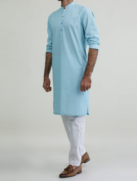 LIGHT BLUE PRINTED KURTA