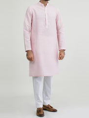 LIGHT PINK LINEN KURTA