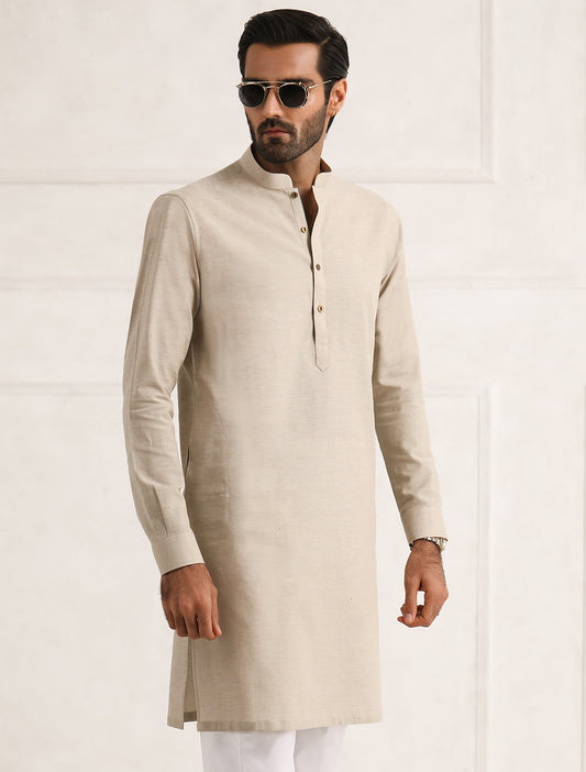 CLASSIC BEIGE MULTI DOTS KURTA