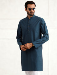 BLUE TEXTURED KURTA