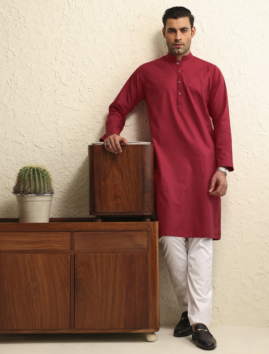 DARK PINK CLASSIC KURTA-S