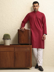 DARK PINK CLASSIC KURTA-S