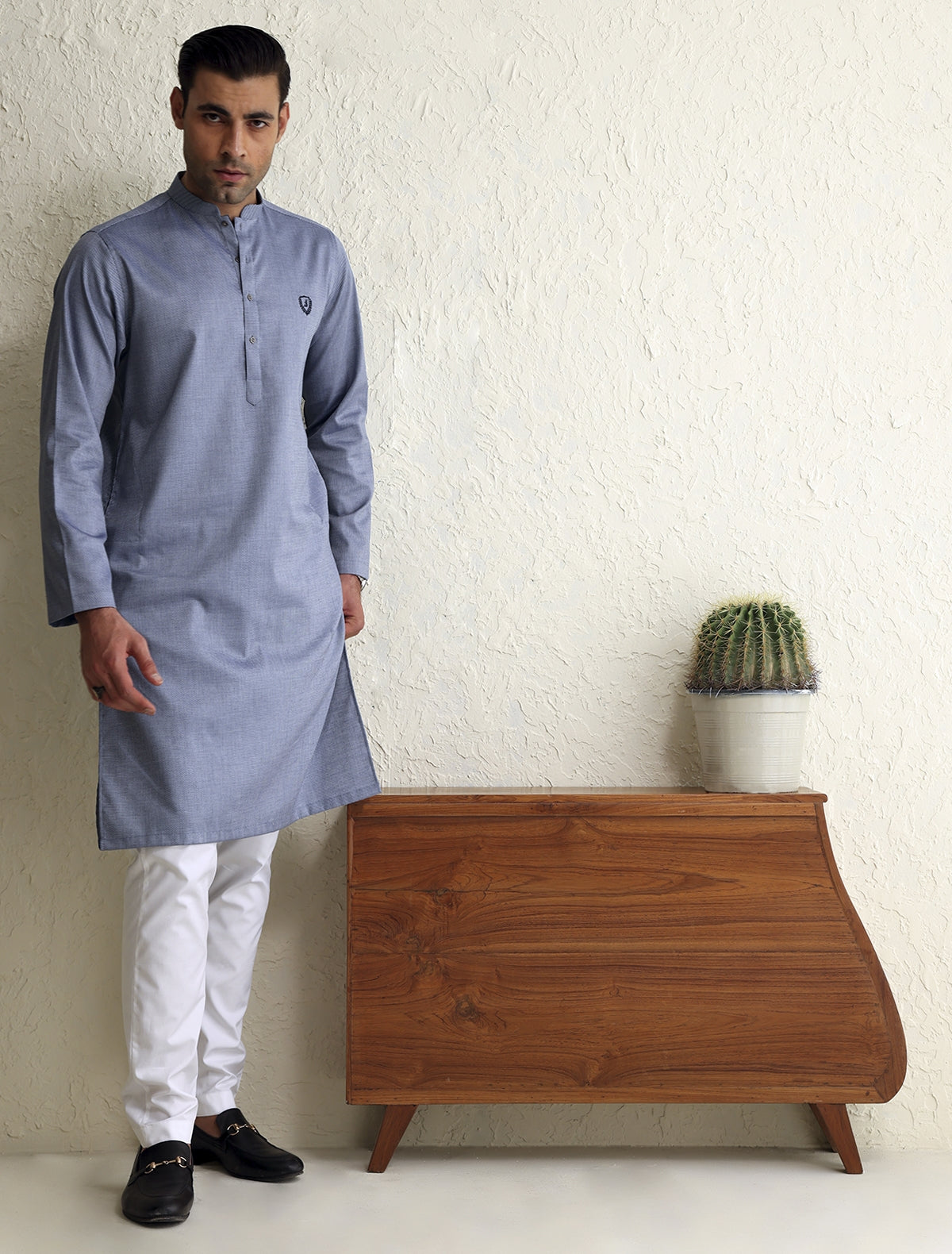 DENIM BLUE CLASSIC KURTA-S