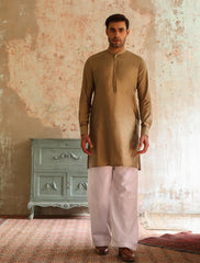 GOLDEN COTTON SILK KURTA