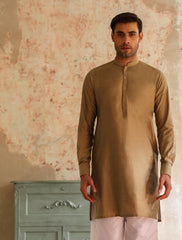 GOLDEN COTTON SILK KURTA