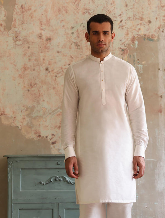 OFFWHITE COTTON SILK KURTA