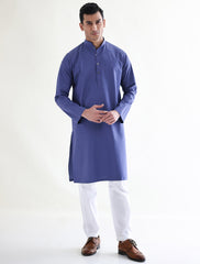 DENIM BLUE JACQUARD FABRIC KURTA