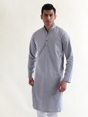 LIGHT GRAY PINK MICRO DOTS COTTON KURTA
