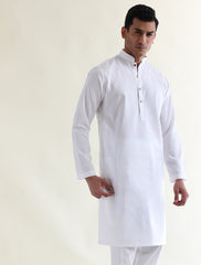 WHITE COTTON JACQUARD FABRIC