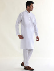 WHITE COTTON JACQUARD FABRIC