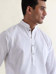 WHITE COTTON JACQUARD FABRIC