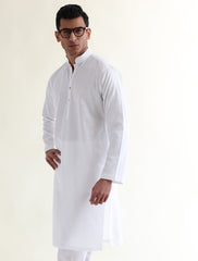 WHITE COTTON SELF-TEXTURED COTTON FABRIC
