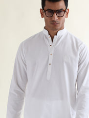 WHITE COTTON SELF-TEXTURED COTTON FABRIC