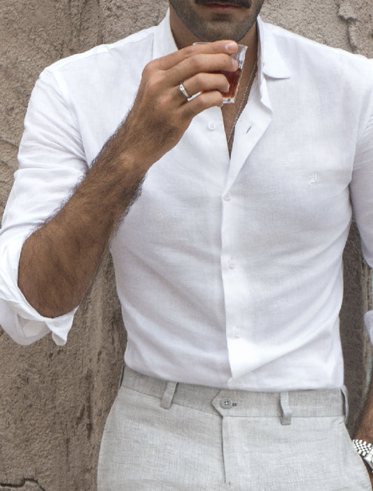 WHITE LINEN SHIRT