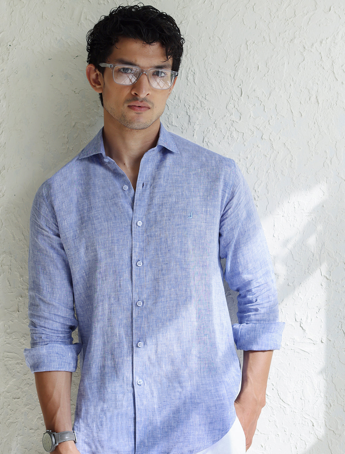 BLUE LINEN SHIRT