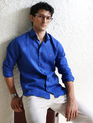 BLUE LINEN SHIRT
