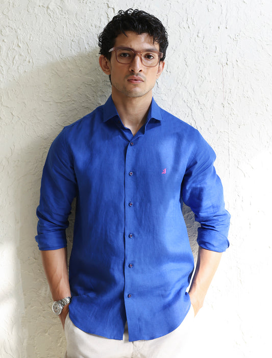BLUE LINEN SHIRT