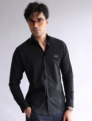 BLACK ZIP DETAILED SHIRT