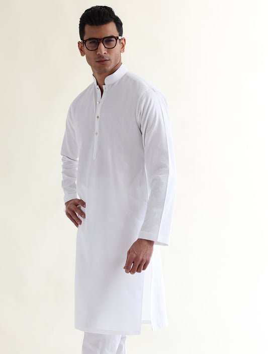 WHITE COTTON SELF-TEXTURED COTTON FABRIC