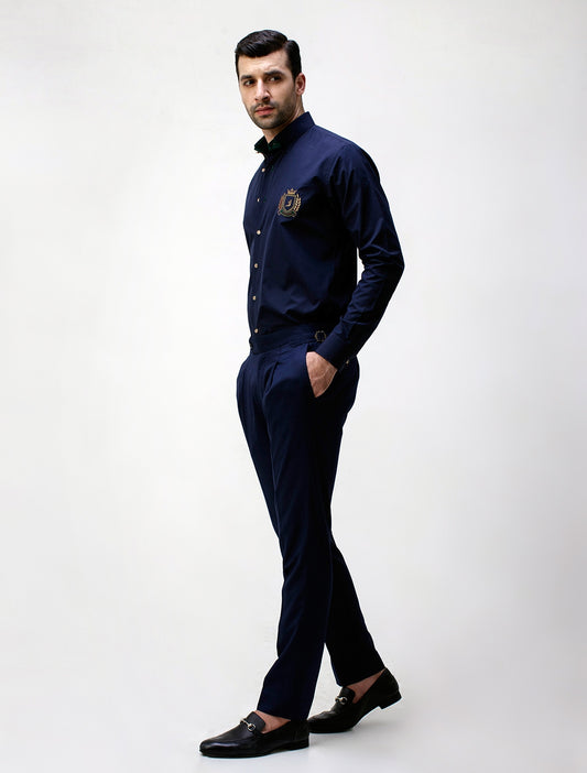 NAVY BLUE BUCKLE PANT