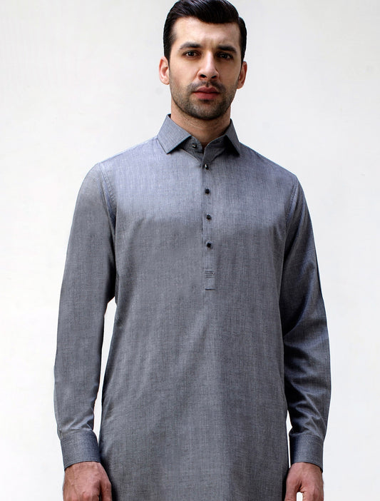 STEEL GRAY SIGNATURE SERIES KAMEEZ SHALWAR