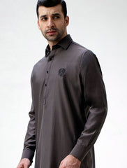 BROWN MONOGRAM KAMEEZ SHALWAR