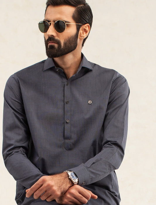 GRAY TEXTURE KAMEEZ SHALWAR