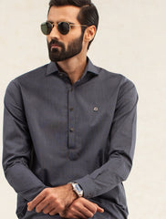 GRAY TEXTURE KAMEEZ SHALWAR